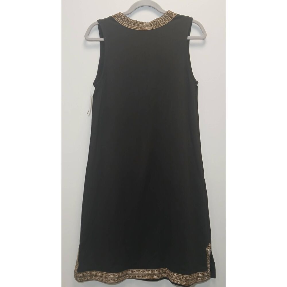Lord Taylor womens small black shift dress soft modal black tan stretch - Picture 5 of 9